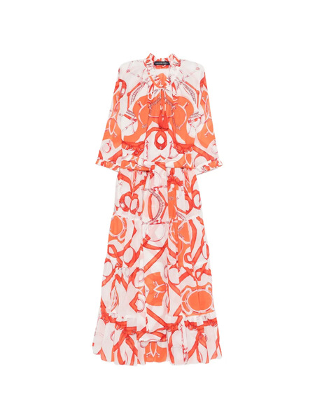  Samantha Sung Abito Midi Con Ruches - Bianco 