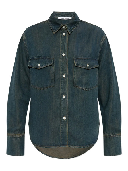  Samsoe Samsoe Camicia Denim Con Tasche - Blu 