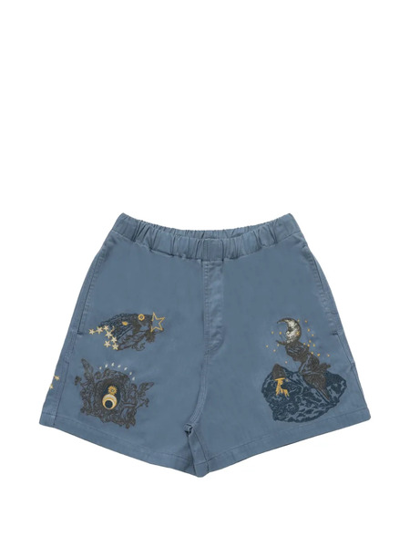  Samuel Zelig Shorts La Luna Con Ricamo - Blu 