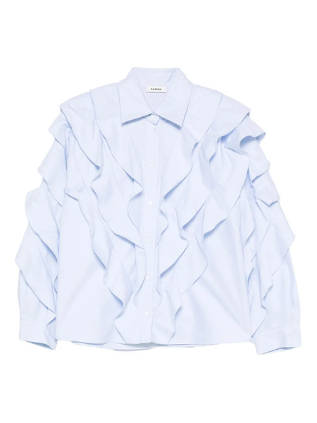  Sandro Camicia Con Ruches - Blu 