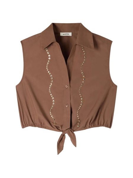  Sandro Camicia Con Strass - Marrone 