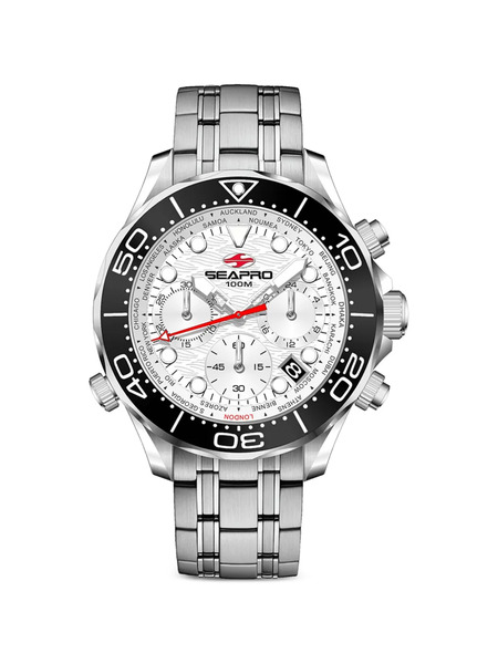 Seapro Orologio Mondial Timer 44mm - Bianco 