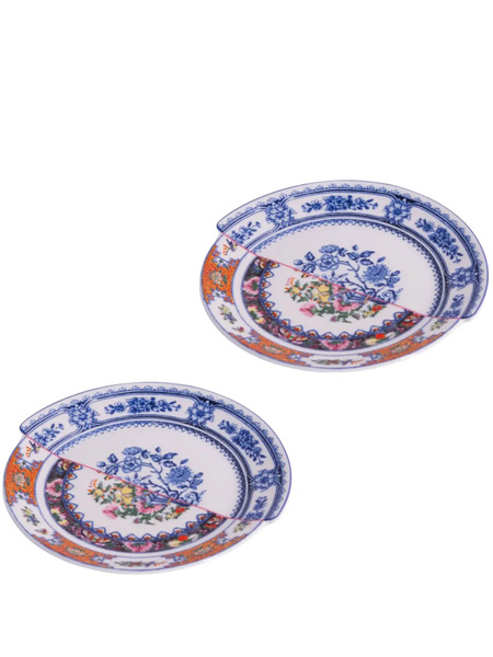  Seletti Set Di 2 Piatti Da Pane Hybrid Zobeide - Bianco 