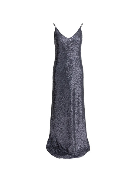  Semper Abito Con Scollo A V - Grigio 