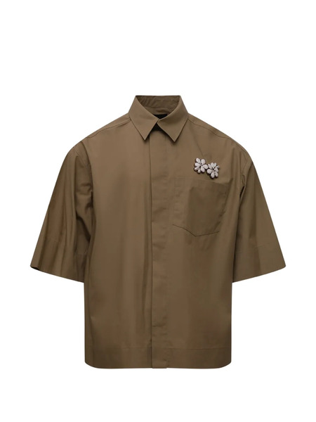  Simone Rocha Camicia Con Decorazione A Fiori - Marrone 