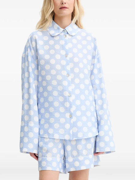  Sleeper Set Camicia E Shorts A Pois - Blu 
