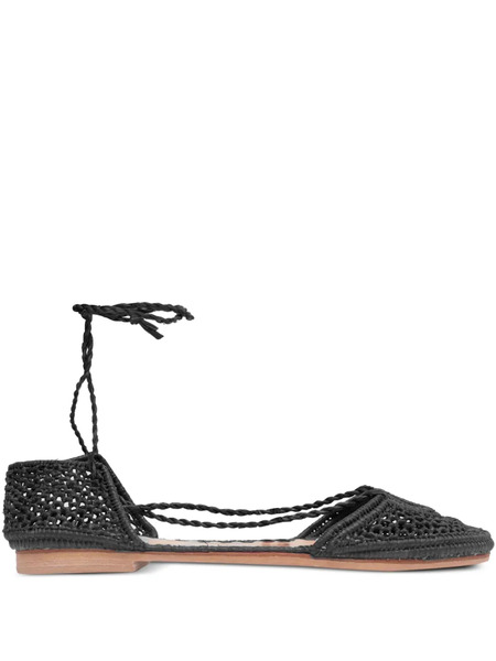  Slo_hand_made Ballerine Stringate - Nero 