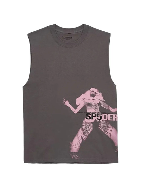  Sp5der X Young Thug Muscle Tank Top - Grigio 
