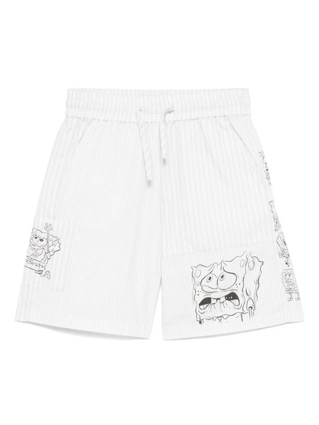  Stella Mccartney Kids Shorts Sportivi Con Stampa Stella Mccartney Kids X Spongebob Squarepants - Bianco 