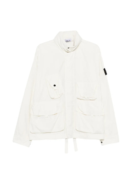  Stone Island Giacca Con Zip E Tasche - Bianco 