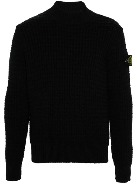  Stone Island Maglione Con Applicazione Compass 3d - Nero 