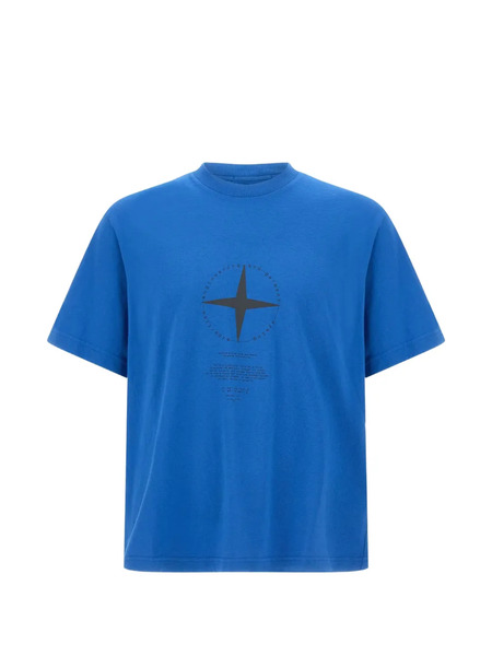  Stone Island T-shirt Con Stampa - Blu 