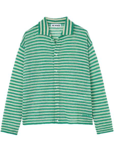  Sunnei Cardigan A Righe - Verde 