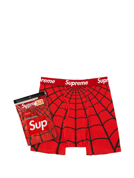  Supreme X Hanes Boxer Spider-man (2 Pezzi) - Rosso 