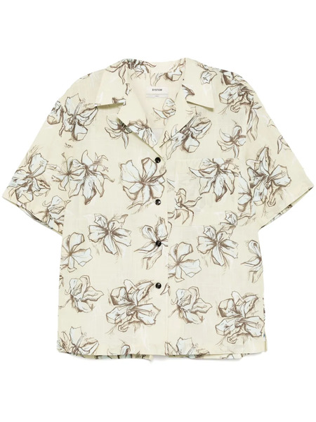  System Camicia A Fiori - Le Light Beige 