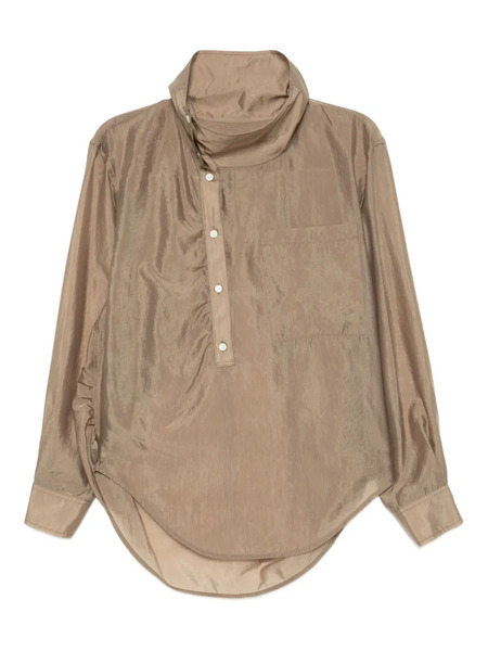  System Camicia Con Colletto Asimmetrico - Marrone 