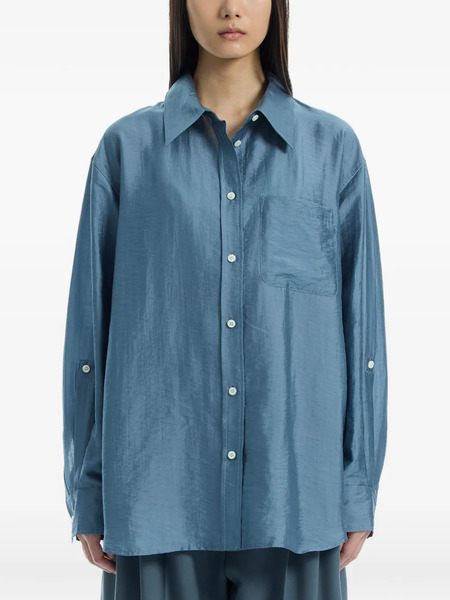  System Camicia Con Taschino E Bottoni - Blu 