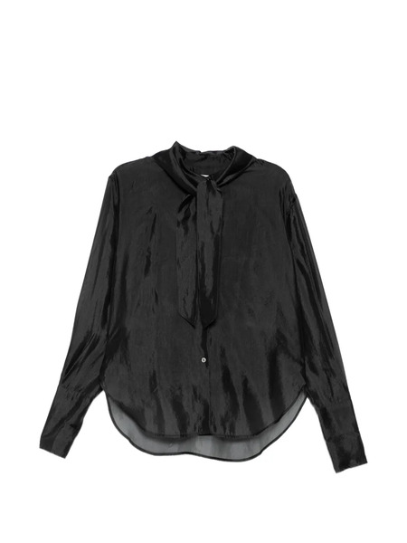  System Camicia Semi Trasparente - Nero 