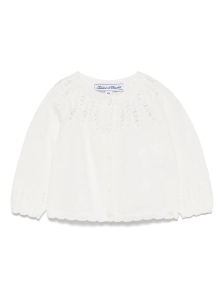  Tartine Et Chocolat Cardigan Con Dettagli A Trecce - Bianco 