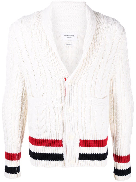  Thom Browne Cardigan Con Decorazione Rwb - Bianco 