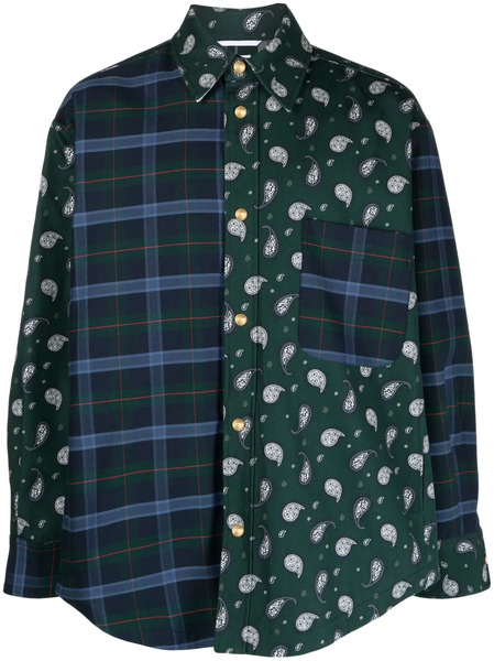  Thom Browne Giacca-camicia Oversize Con Stampa - Verde 