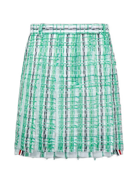  Thom Browne Gonna Plissettata A Righe - Verde 