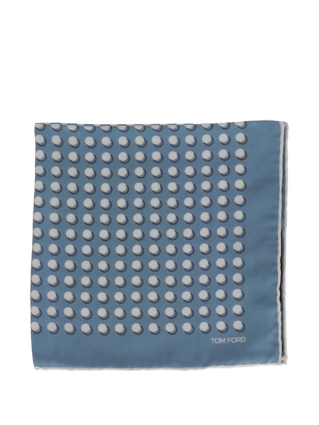  Tom Ford Polka-dot Pattern Pocket Square - Blu 