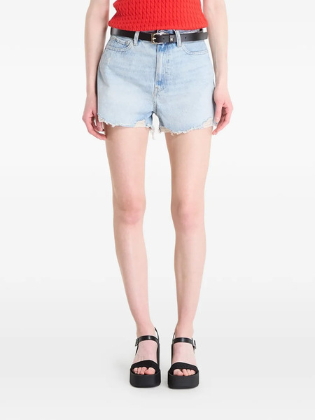  Tommy Hilfiger Shorts Con Effetto Vissuto - Blu 