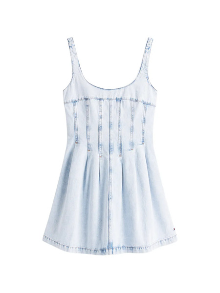  Tommy Jeans Abito Corto Plissettato - Blu 