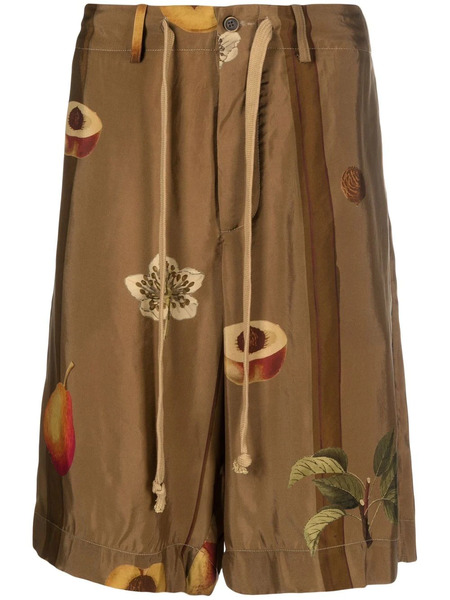 Uma Wang Shorts Con Stampa - Verde 