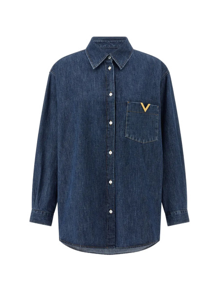  Valentino Garavani Camicia Con Taschino - Blu 
