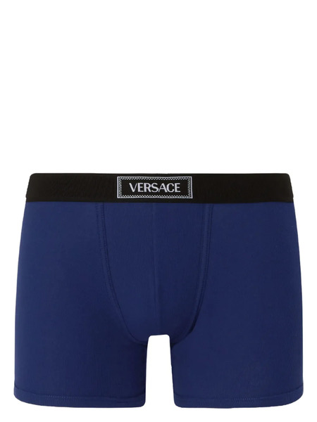 Versace Boxer Lunghi Con Logo Anni '90 - Blu 