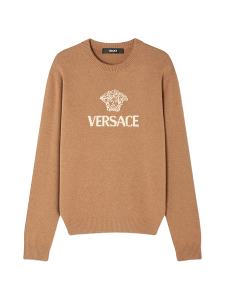  Versace Maglione Con Decorazione Logo - Toni Neutri 