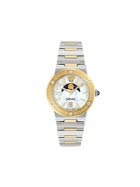  Versace Orologio Greca Logo Moonphase 38mm - Bianco 