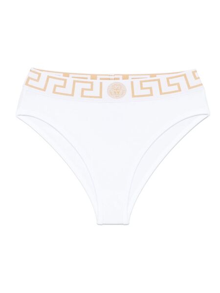 Versace Slip Con Bordo Greca - Bianco 