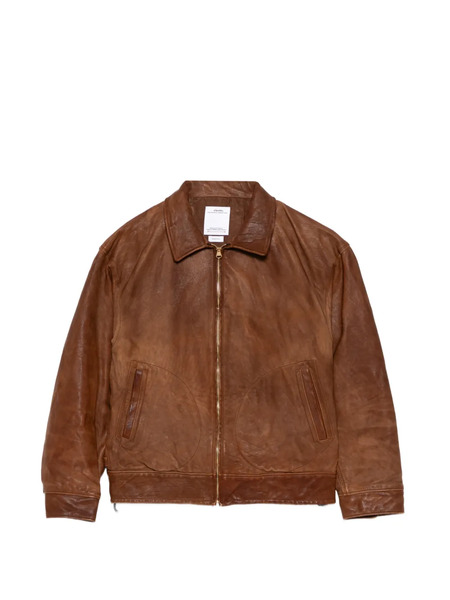  Visvim Giacca Strato In Pelle - Marrone 