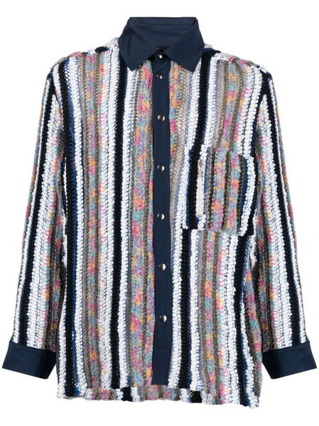  Vitelli Camicia A Righe - Blu 