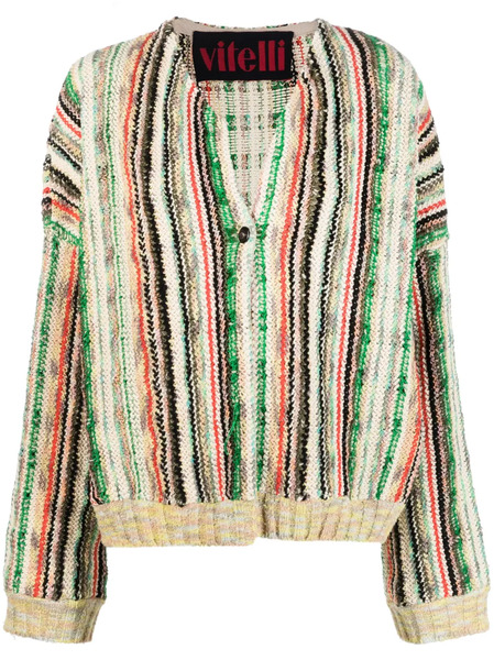  Vitelli Cardigan A Righe - Rosso 