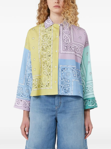  Weekend Max Mara Camicia Con Design Patchwork - Blu 