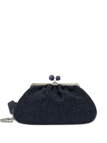  Weekend Max Mara Clutch Pasticcino Media Con Perline - Blu 