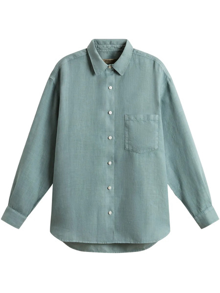  Woolrich Camicia In Lino - Verde 