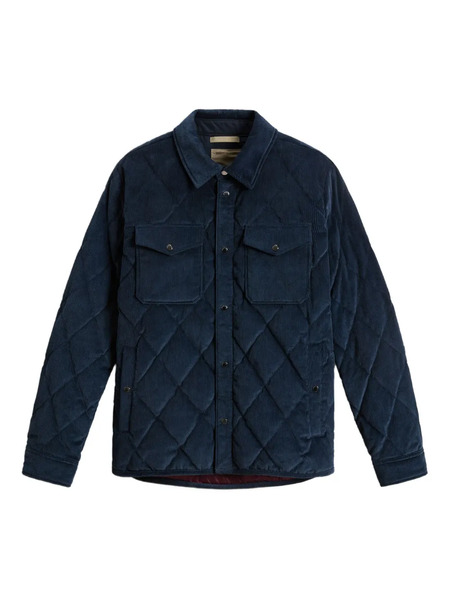  Woolrich Giacca-camicia Trapuntata In Velluto A Coste - Blu 
