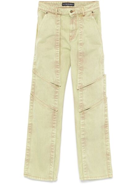  Y/project Jeans Dritti Con Inserti - Verde 
