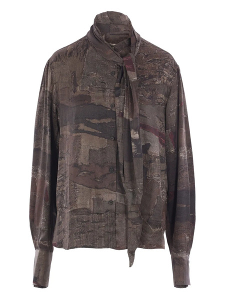  Ziggy Chen Camicia Con Design Patchwork - Marrone 