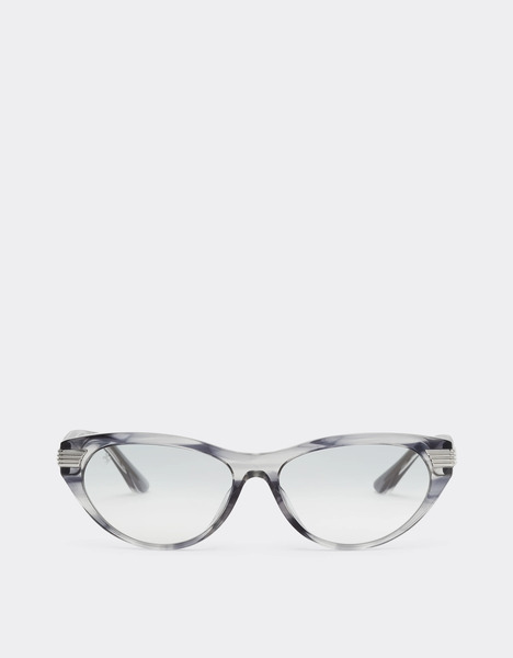  Ferrari Occhiale Da Sole In Acetato Blu A Righe Con Lenti Grigie Specchiate Sfumate - Female Ferrari Collection Blu Scozia Os 