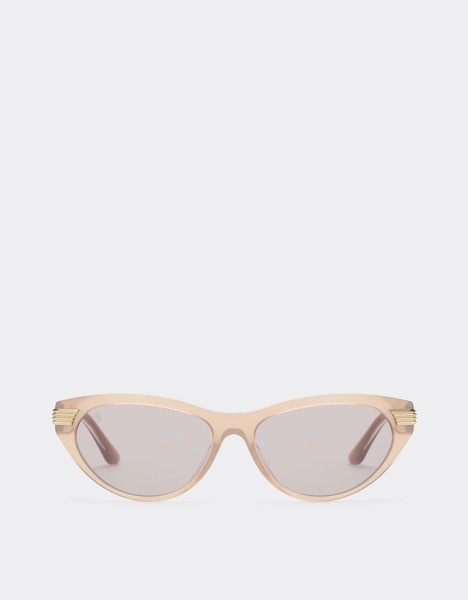  Ferrari Occhiale Da Sole In Acetato Marrone Chiaro Perla Con Lenti Marroni - Female Ferrari Collection Nocciola Os 