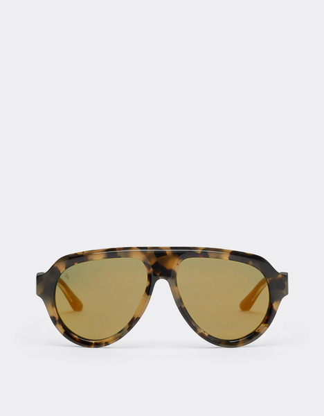  Ferrari Occhiale Da Sole Ferrari In Acetato Marrone Tartarugato Con Lenti Verdi Specchiate Oro -  Ferrari Collection Tartaruga Os 