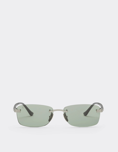  Ferrari Occhiale Da Sole Ferrari In Titanio Color Argento Spazzolato E Acetato Con Lenti Verdi -  Occhiali Da Sole Silver Os 