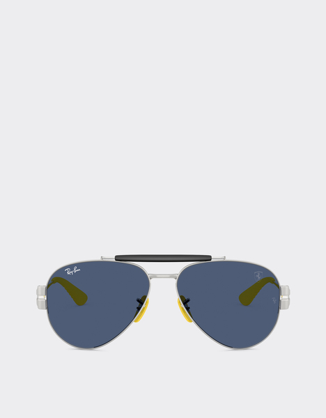  Ferrari Ray-ban For Scuderia Ferrari Rb3762m In Metallo Argento Con Lenti Blu -  Occhiali Da Sole Silver Os 