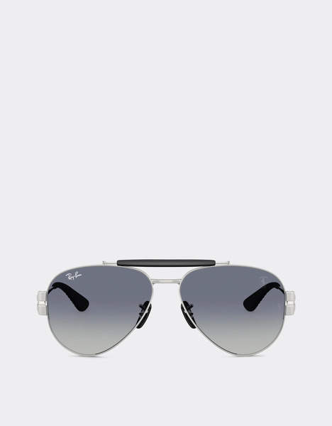  Ferrari Ray-ban For Scuderia Ferrari Rb3762m In Metallo Argento Con Lenti Grigie Sfumate Blu -  Occhiali Da Sole Silver Os 